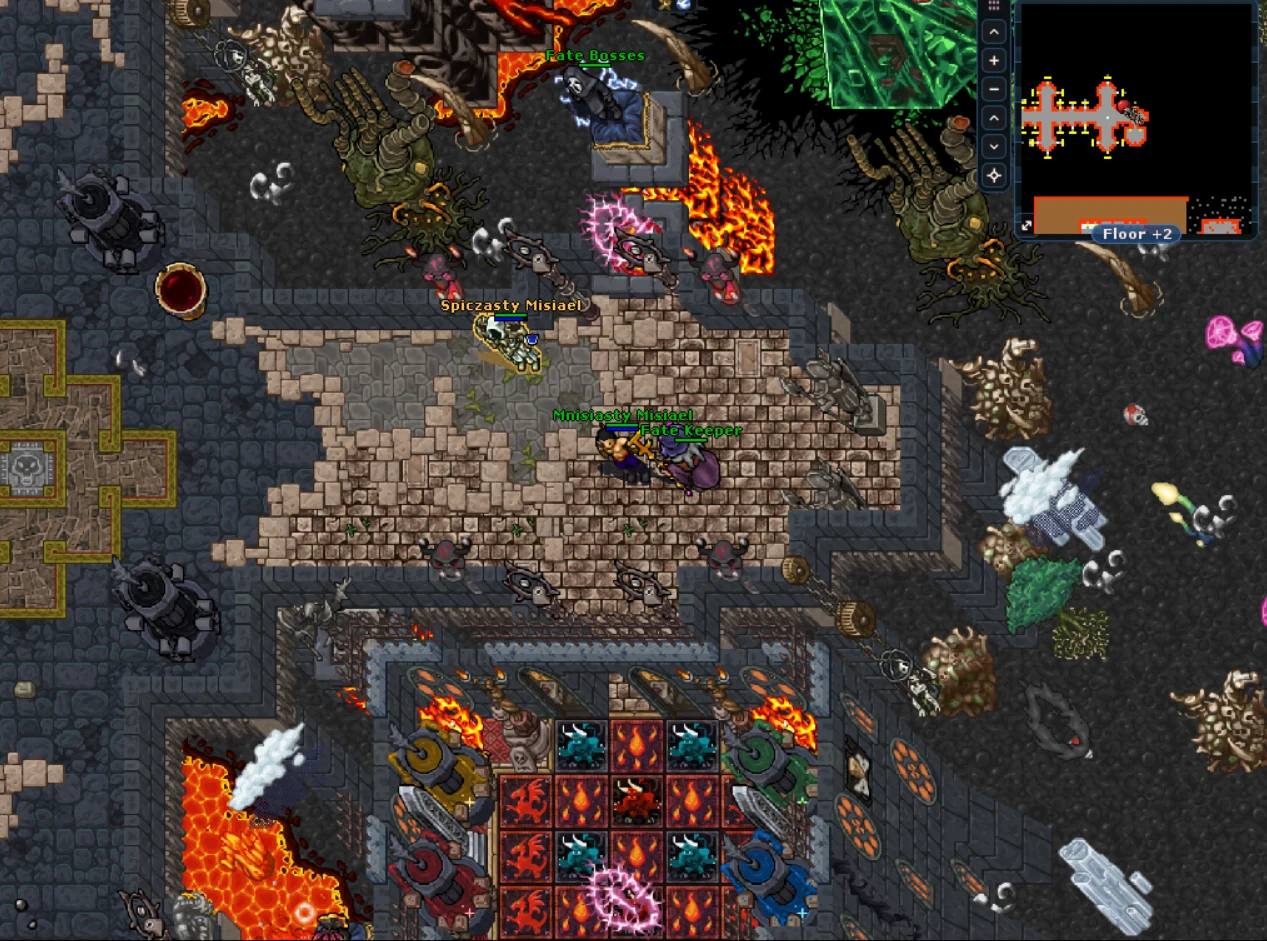 The Fate zone with the Fate Keeper, east of the Quest Room.