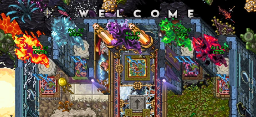 Teleports to Acts 1–5.